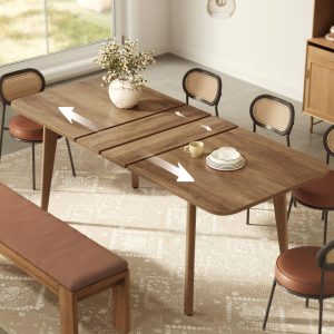 VASAGLE MAEZO Extendable Dining Table for 4–8 – Honey Brown (Box 1 of 2)