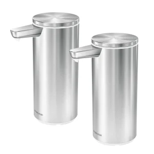 simplehuman 9oz Rechargeable Sensor Soap Dispenser, 2-pack