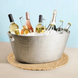 Laurie Gates 14.5-quart Oval Hammered Aluminum Beverage Tub