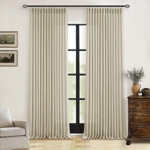 TWODRAPES Light Filtering Pinch Pleat Curtains 40x90 – Set of 2 Panels
