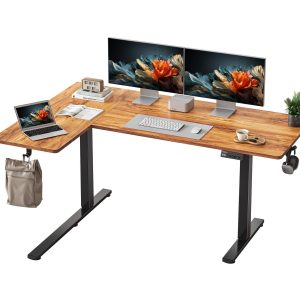 YIHAYO Electric Height Adjustable Corner Standing Desk 59”