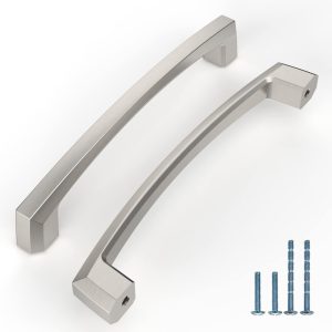 KNOKLOCK 10 Pack 6-Inch Brushed Satin Nickel Cabinet Handles