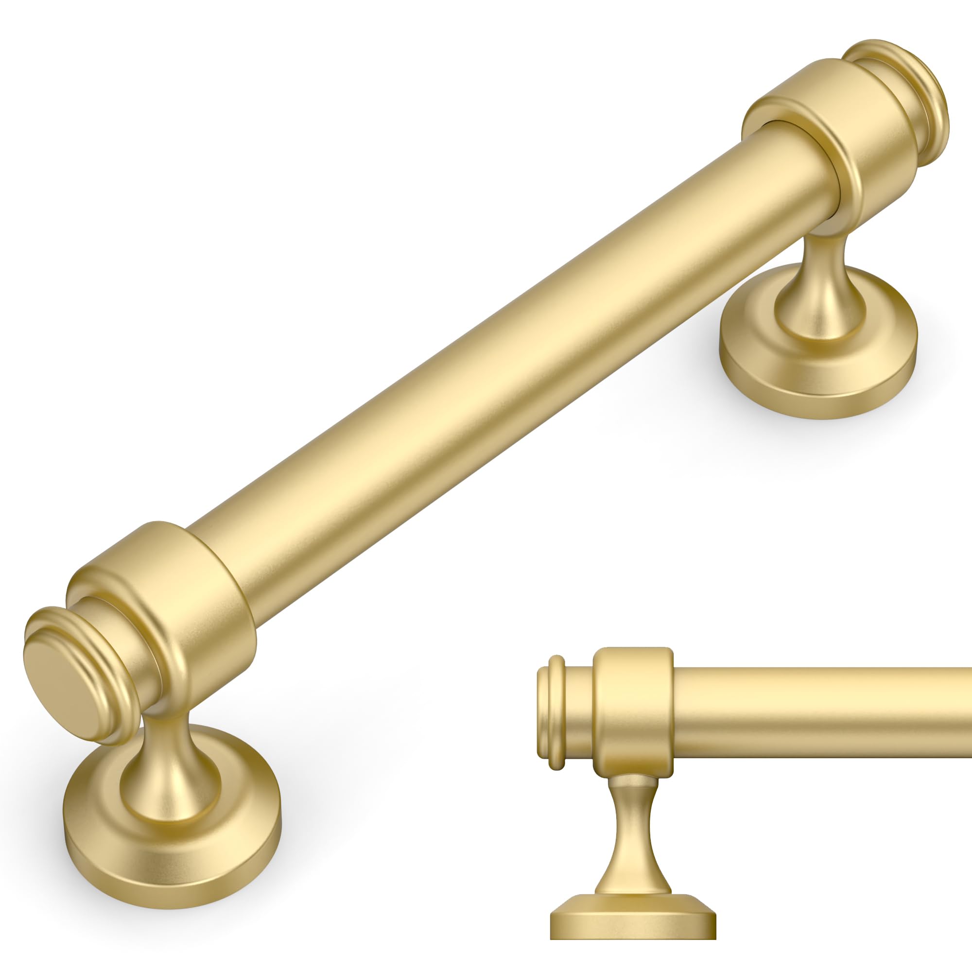 Amerdeco 96mm Gold Cabinet Pulls for Kitchen & Bathroom Cabinets