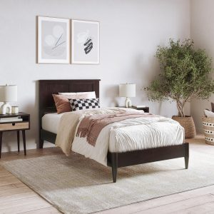 AFI, Charlotte Twin XL Solid Wood Low Profile Platform Bed, Espresso