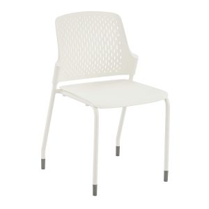 Safco Next Stacking Chairs Set of 4, White Plastic Chairs