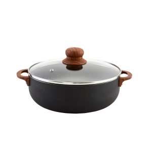 IMUSA 9-Quart Caldero with Glass Lid, Black Stone Finish