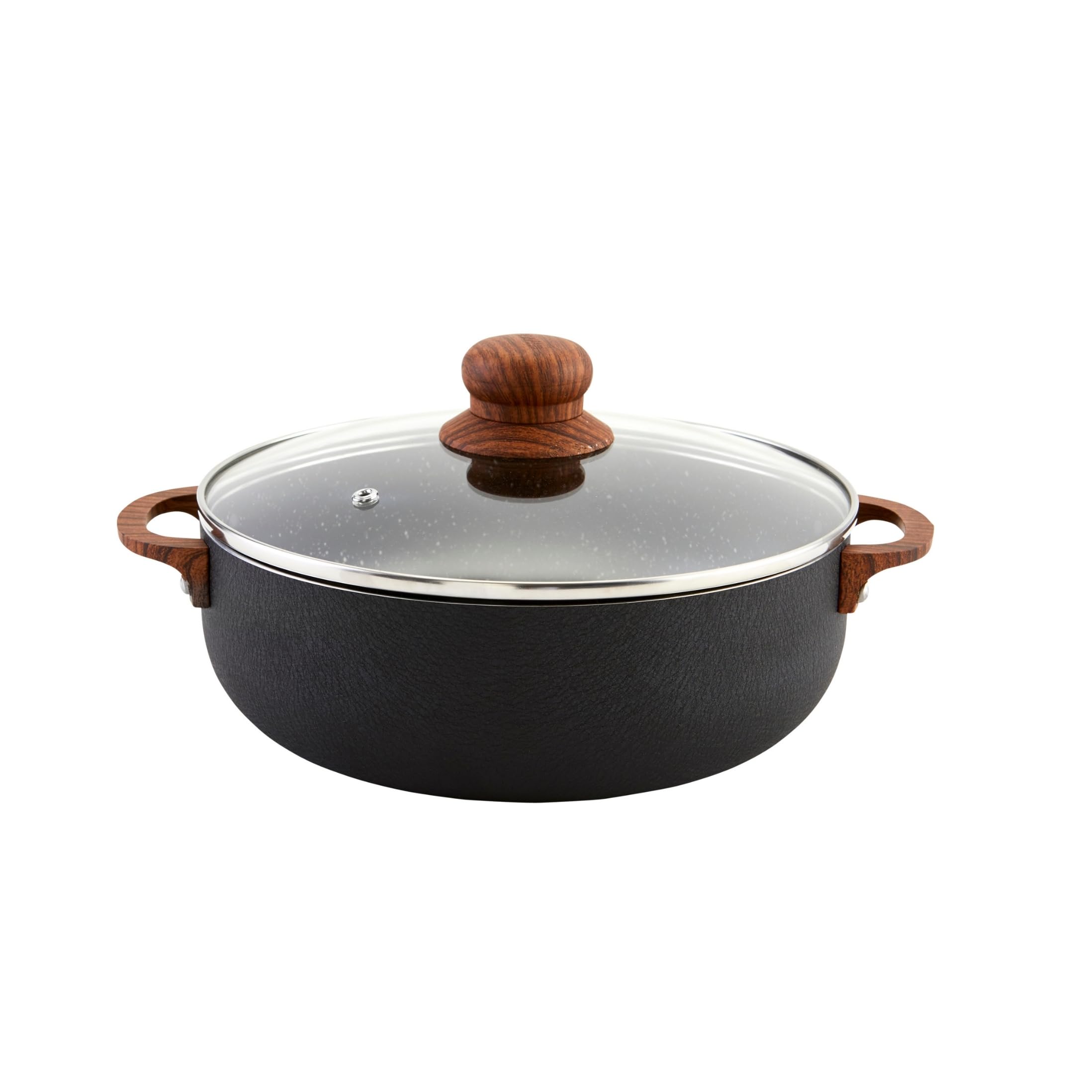 IMUSA 9-Quart Caldero with Glass Lid, Black Stone Finish