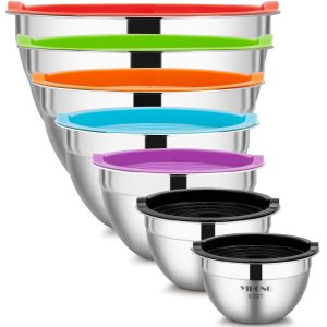 YIHONG 7-Piece Stainless Steel Mixing Bowls Set with Lids
