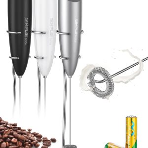 SIMPLETaste Handheld Milk Frother Electric Foam Maker with Stand