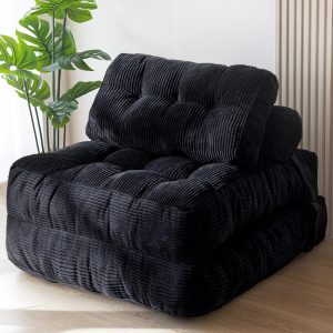 MAXYOYO Folding Sofa Bed Convertible Sleeper Chair, Black