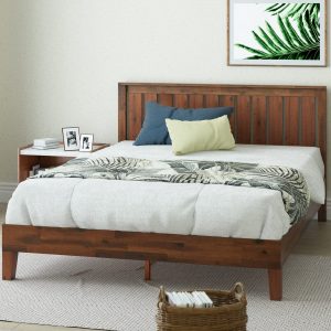 ZINUS Vivek Deluxe Queen Wood Platform Bed Frame with Headboard