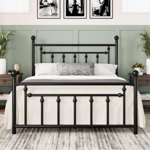 Allewie 14 Inch Queen Metal Platform Bed Frame with Headboard