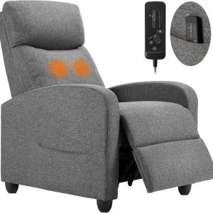 Sweetcrispy Massage Recliner Chair for Adults, Cool Gray