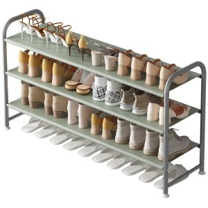 INGIORDAR 3-Tier Metal Shoe Rack Organizer – Grey